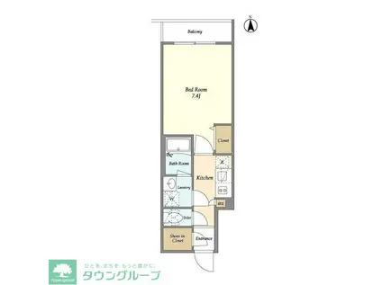 グランカーサ綾瀬(1K/4階)の間取り写真