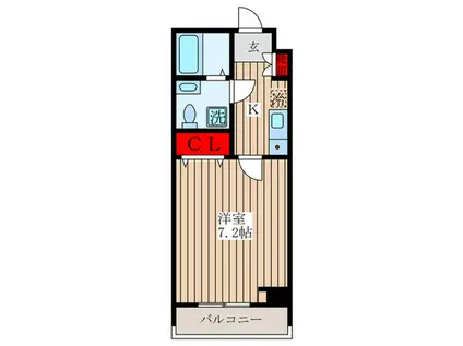 ガーデンヒルズ月島(1K/4階)の間取り写真