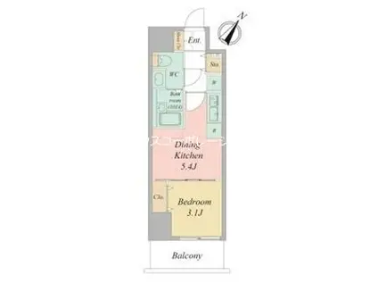 アルティザ尼崎立花(1DK/3階)の間取り写真