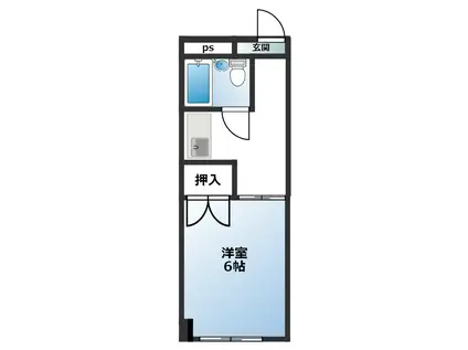 コーポ竹島(1K/3階)の間取り写真
