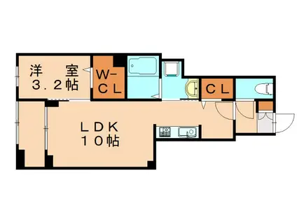 ラポールIII(1LDK/1階)の間取り写真