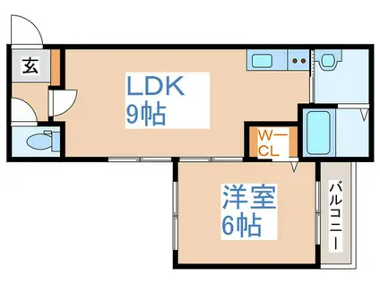 CALME 令 北8条(1LDK/3階)の間取り写真