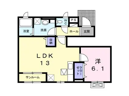モア・ステージVIII(1LDK/1階)の間取り写真