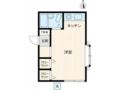 サヅカハイツ(ワンルーム/1階)の間取り写真