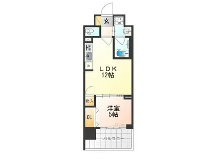 ベラジオ雅び京都三条通(1LDK/4階)の間取り写真