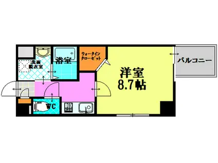 グラビスコート広島駅前通(1K/4階)の間取り写真