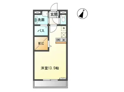 ハピネスオリーブ(ワンルーム/1階)の間取り写真