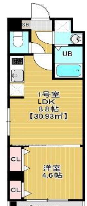 プリファード幕張(1LDK/4階)の間取り写真
