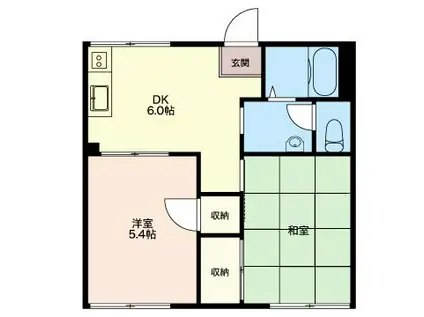 コーポ近藤(2DK/2階)の間取り写真