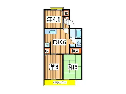ロイヤルタウン泉C棟(3DK/2階)の間取り写真