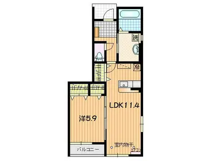 DEARCOURT E E(2LDK/1階)の間取り写真