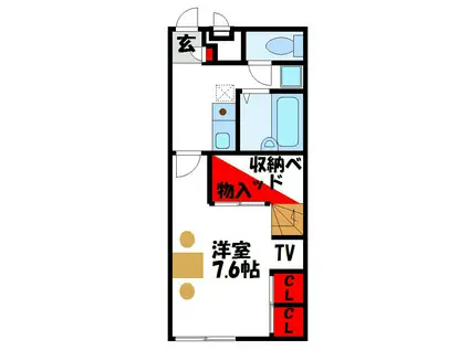 レオパレス外屋敷(1K/2階)の間取り写真