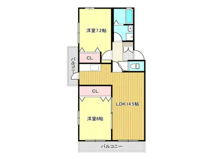 アリエッタ(2LDK/1階)の間取り写真