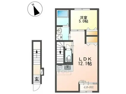 VIOLET清和園(1LDK/2階)の間取り写真