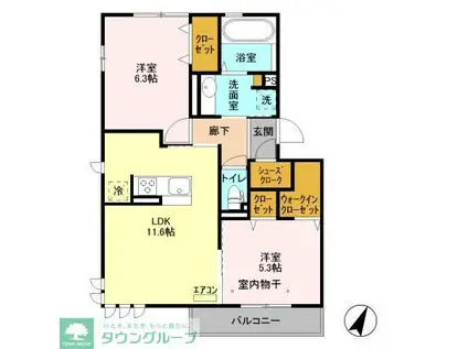 アピチェ(2LDK/2階)の間取り写真