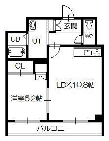 エンドレス26(1LDK/3階)の間取り写真