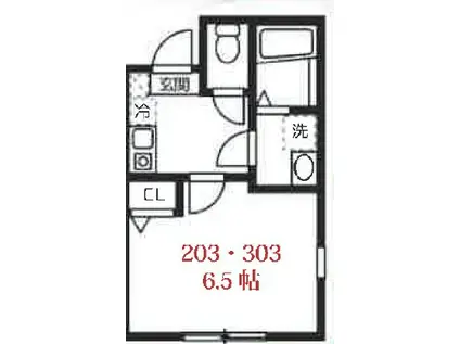 ポモドーロ池上(1K/2階)の間取り写真