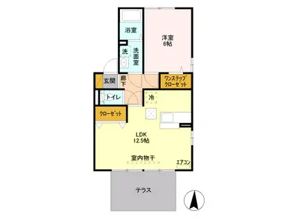 パディントン(1LDK/2階)の間取り写真