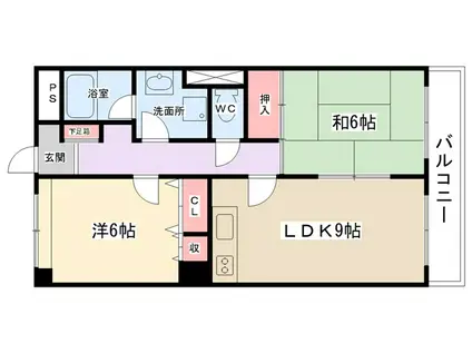 T&T第二ビル(2LDK/2階)の間取り写真