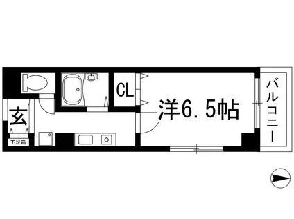 五月フラット池田(1K/5階)の間取り写真
