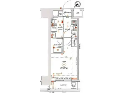 エル・グランジュテ川崎(1K/10階)の間取り写真