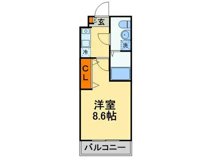 ププレ津田沼(1K/3階)の間取り写真