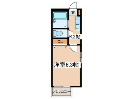 WITH T.R SOSHIGAYA(1K/1階)の間取り写真