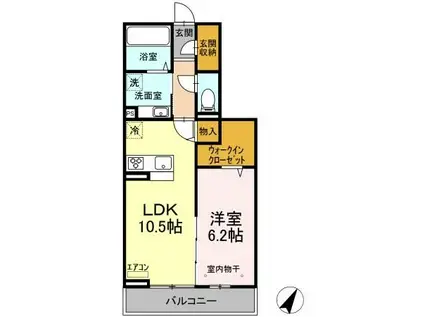 コンフォルト(1LDK/3階)の間取り写真