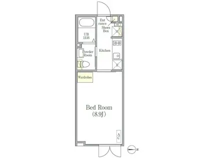 ラピス南麻布(1K/5階)の間取り写真