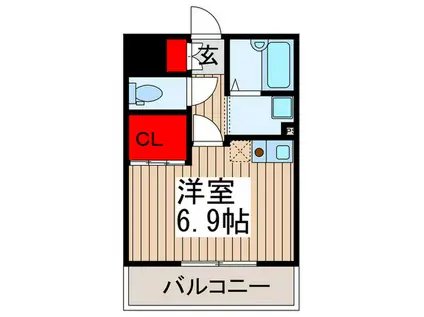 コアロード(ワンルーム/1階)の間取り写真