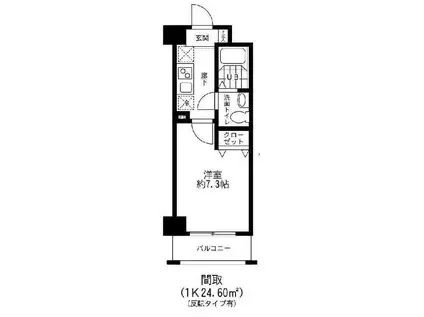 クレシア・I(1K/3階)の間取り写真