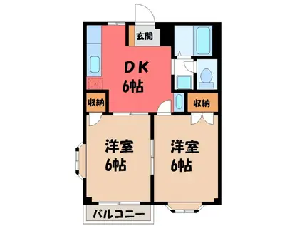 メモリーハウスTAJIMA(2DK/1階)の間取り写真