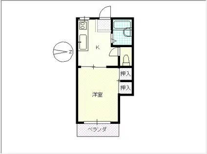 今宮イレブンA・B(1K/1階)の間取り写真