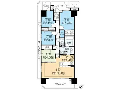 リバーガーデンECOシティアリスの森(4LDK/2階)の間取り写真