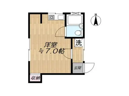 コーポHANAYOSHI(ワンルーム/1階)の間取り写真