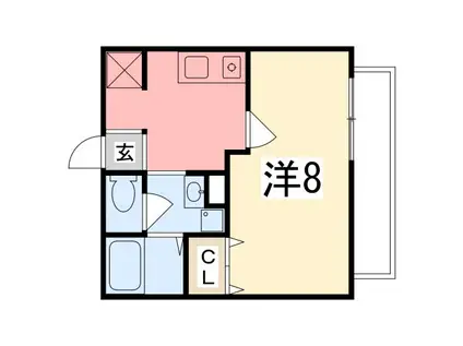 アパートメントハウス京口(1K/2階)の間取り写真