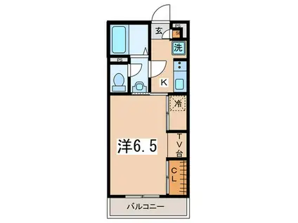 リブリ・旭ヶ丘(ワンルーム/2階)の間取り写真