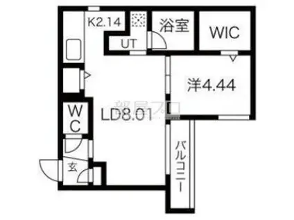 ラ ナチュール琴似(1LDK/2階)の間取り写真
