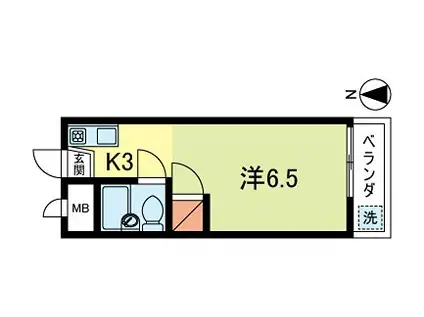 ドミールアイ(1K/3階)の間取り写真