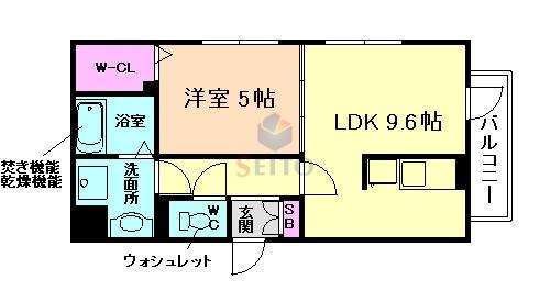 ブリリアンス(1LDK/1階)の間取り写真