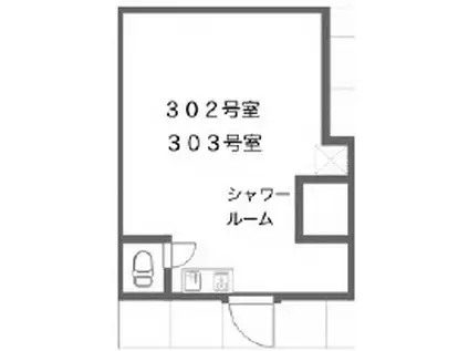 ヒルズ市川(ワンルーム/3階)の間取り写真