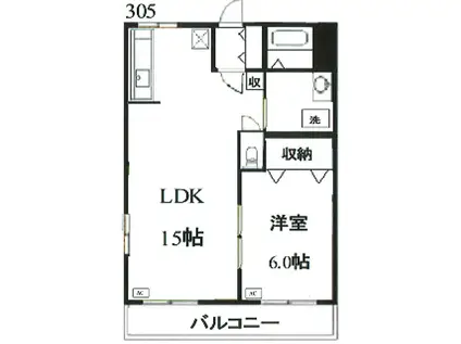 池亀マンション(1LDK/3階)の間取り写真