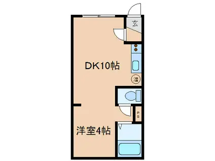 パークサイド貴(1DK/2階)の間取り写真