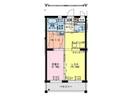 K・キクロスT&II(1LDK/1階)の間取り写真