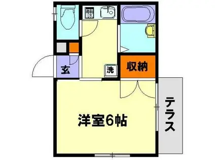 パル朝霞台(1K/1階)の間取り写真