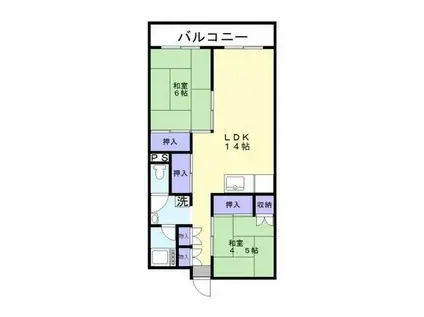 第3松島ビル(2LDK/4階)の間取り写真