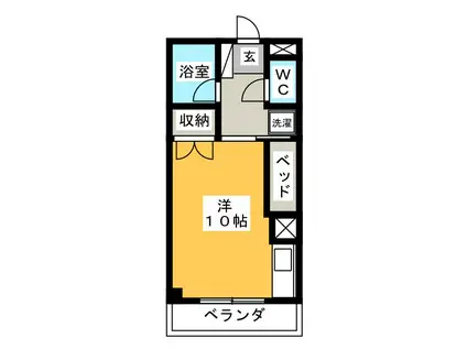 ヤナセコーポ2号館(ワンルーム/3階)の間取り写真