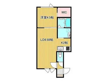 アンブル(1LDK/2階)の間取り写真