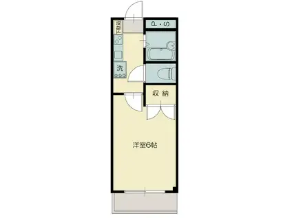 ラ・シェモア(1K/2階)の間取り写真