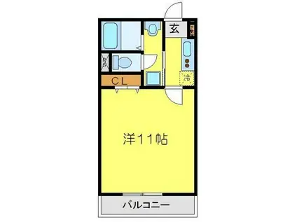 アムールサンコー(1K/1階)の間取り写真